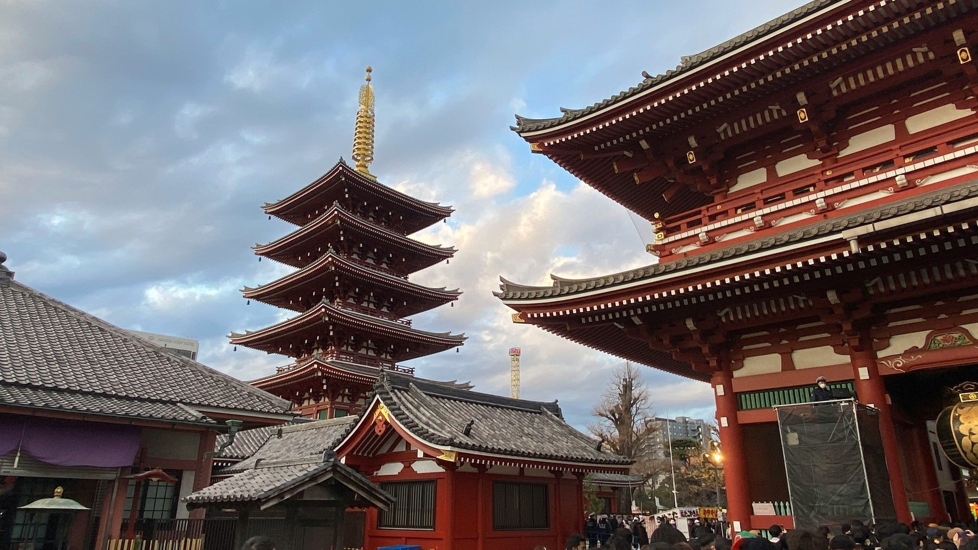 A Pagoda At Sensoji In Asakusa, Tokyo, Japan.