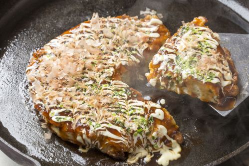 Japanese Traditional Pizza Okonomiyaki Hiroshima