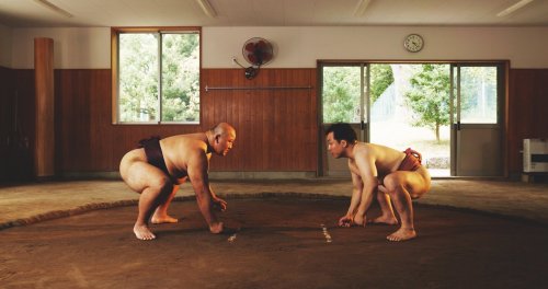 Japanese Men Sumo Wrestling Sport