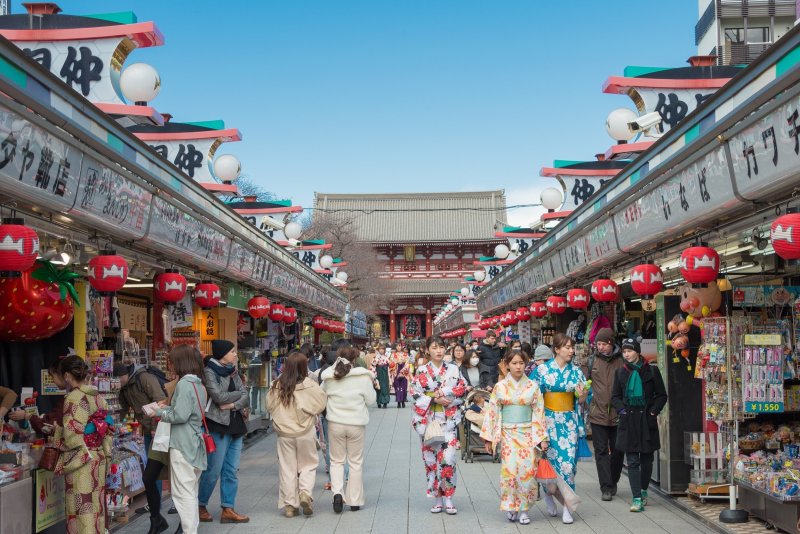 Nakamise-dori Temple Shrine - 9 Day Budget Japan Tour Package