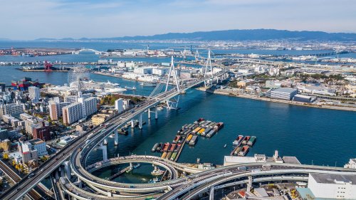 Drone View Osaka Port