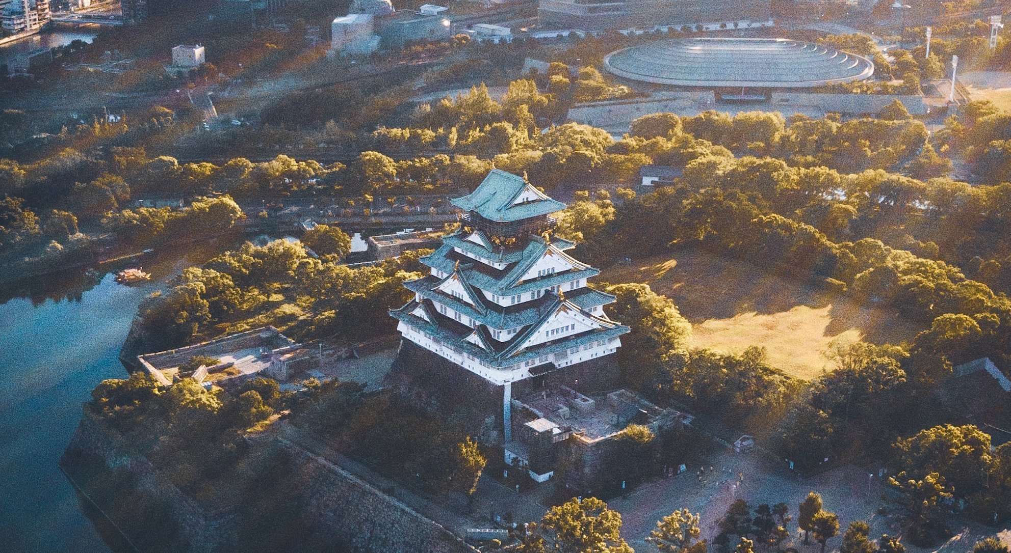 Osaka Castle Drone View