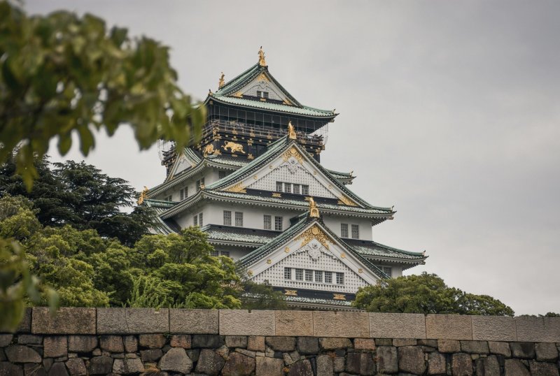 Osaka Castle Overcast Cloudy Sky