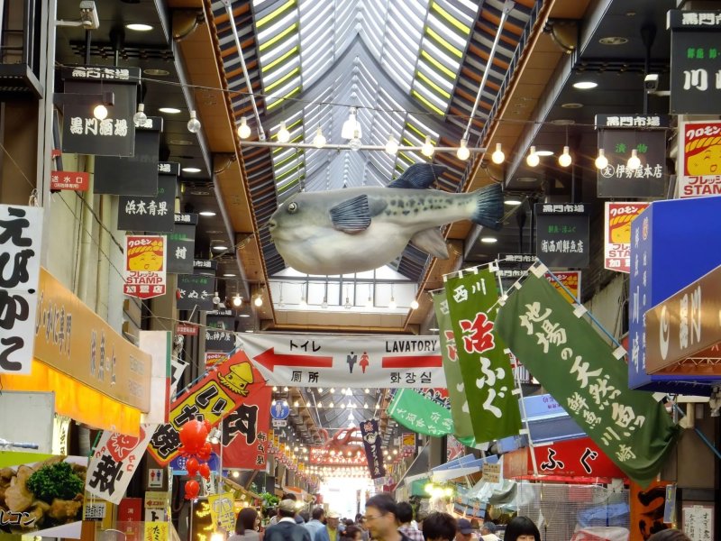 Osaka Kuromon Market Bustling Food Vendors
