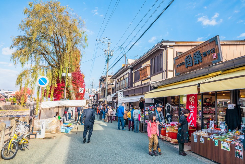 Hida Village Market Busy Street