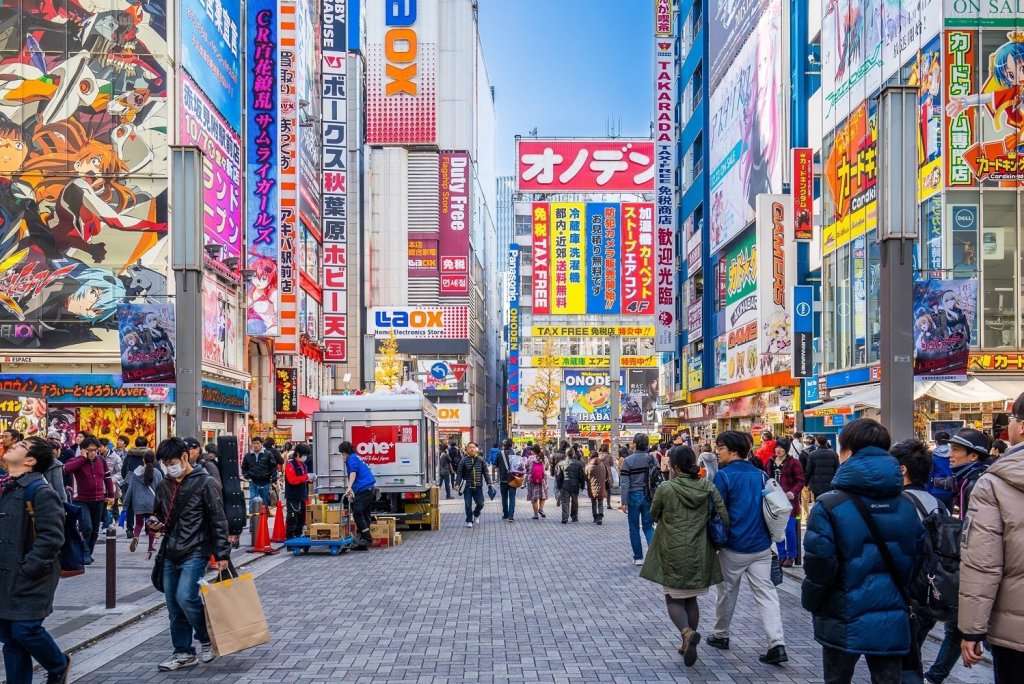 Busy Tokyo Streets With Colorful Buildings