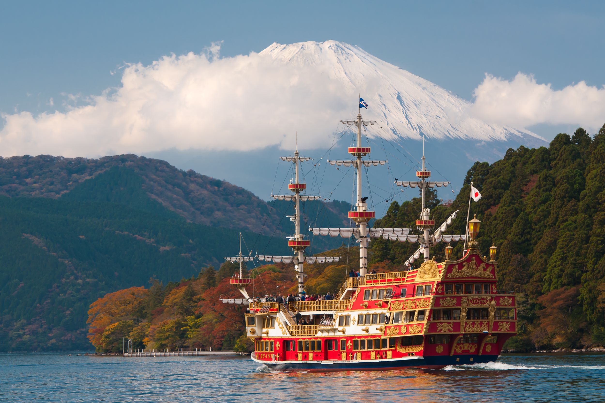 Private Hakone Tour - From Tokyo - View To Fuji Mountain And Ashi Lake At Hakone Region Pirate Ship